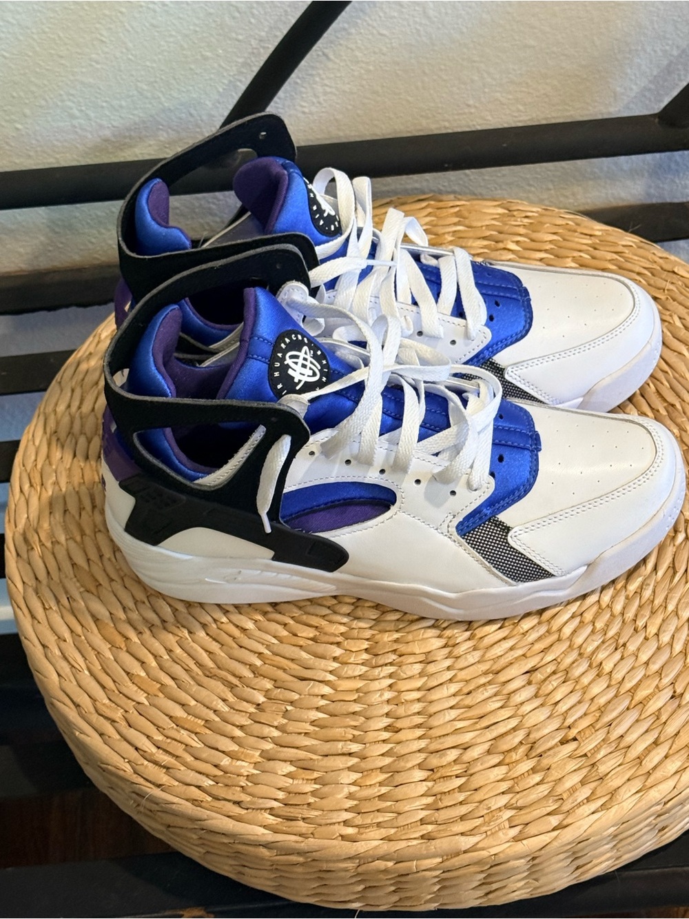 Nike Air Huarache – White/Blue/Purple – Men’s 8.5 - Picture 2 of 6